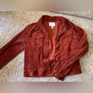 Forever21 button up jacket corduroy rust